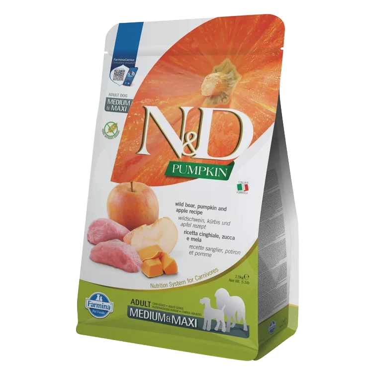 Farmina N&D dog PUMPKIN (GF) adult medium & maxi, boar & apple 2,5 kg