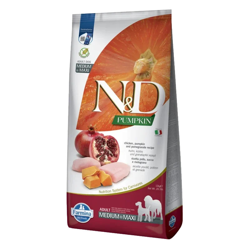 Farmina N&D dog PUMPKIN (GF) adult medium & maxi, chicken & pomegranate 12 kg
