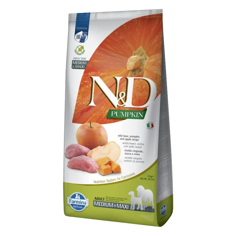 Farmina N&D dog PUMPKIN (GF) adult medium & maxi, boar & apple 12 kg