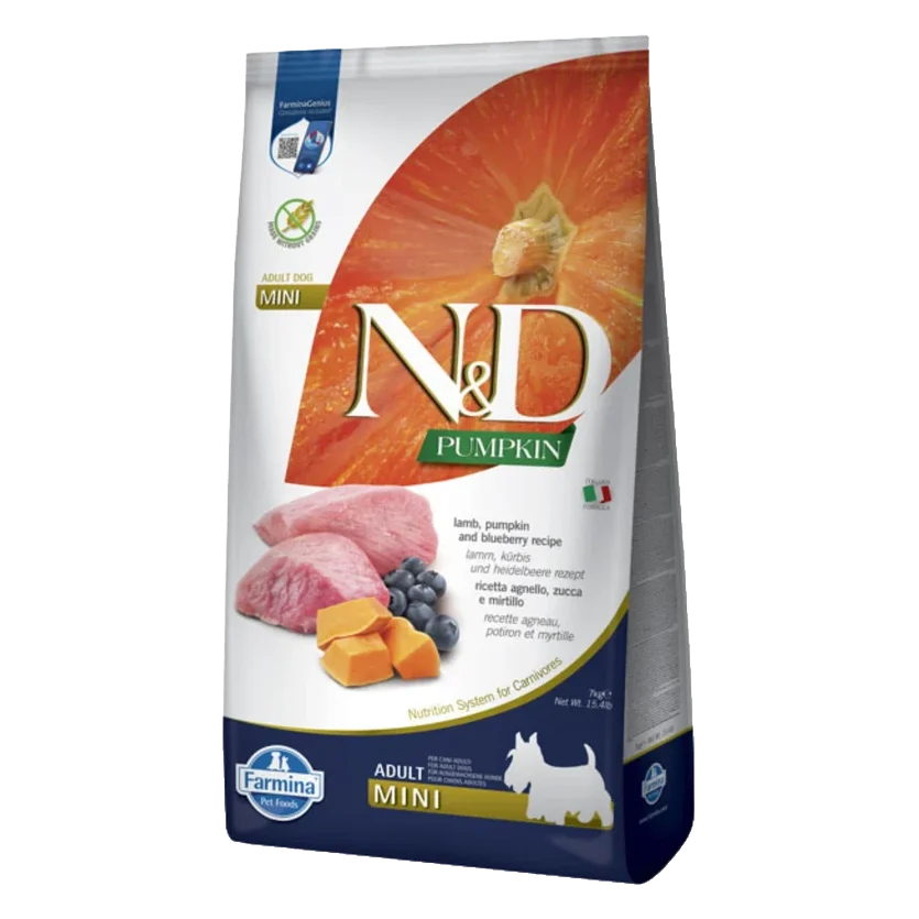 Farmina N&D dog PUMPKIN (GF) adult mini, lamb & blueberry 7 kg