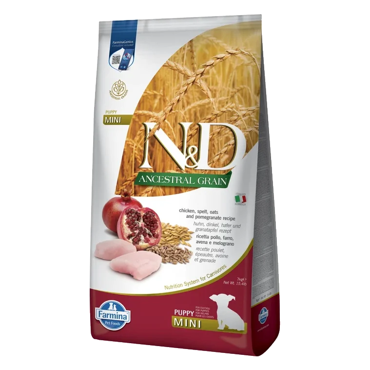 Farmina N&D dog AG puppy mini, chicken, spelt, oats & pomegranate 7 kg
