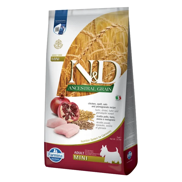Farmina N&D dog AG adult mini, chicken, spelt, oats & pomegranate 7 kg