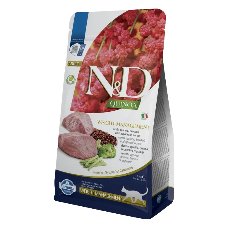 Farmina N&D cat QUINOA (GF) adult, weight managment, lamb 1,5 kg