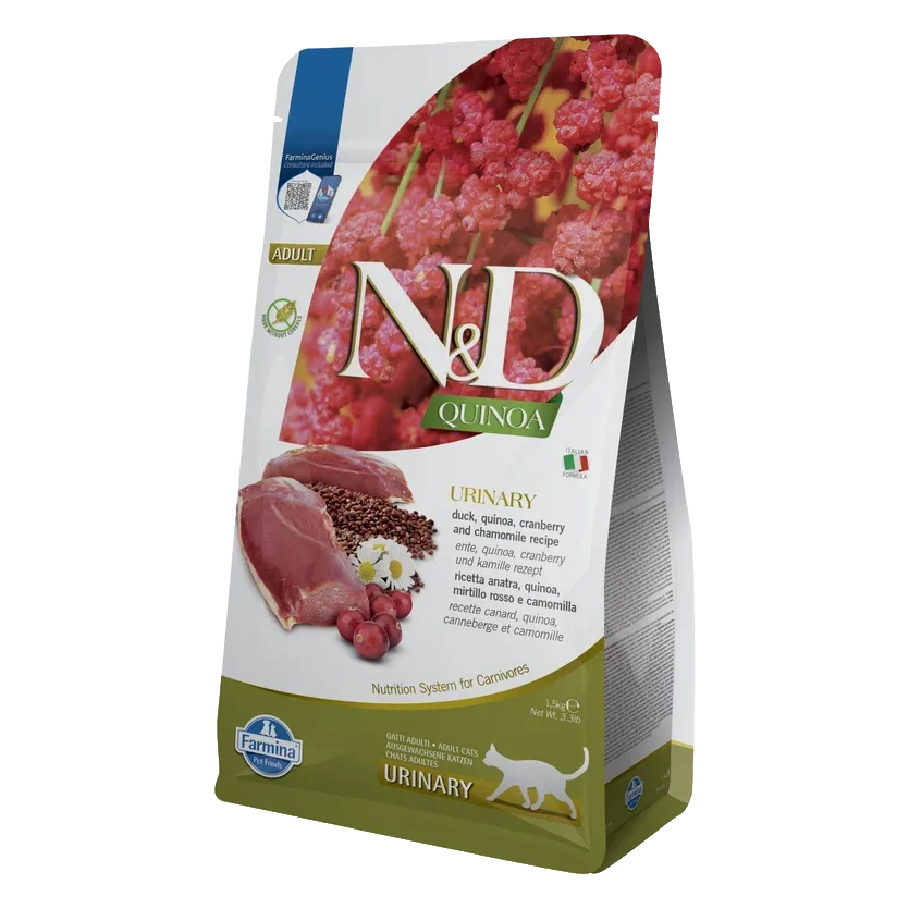 Farmina N&D cat QUINOA (GF) adult, urinary, duck & cranberry 1,5 kg