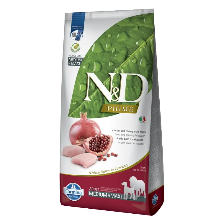 Farmina N&D dog PRIME (GF) adult medium & maxi, chicken & pomegranate 12 kg