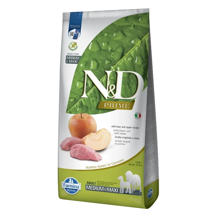 Farmina N&D dog PRIME (GF) adult medium & maxi, boar & apple 12 kg
