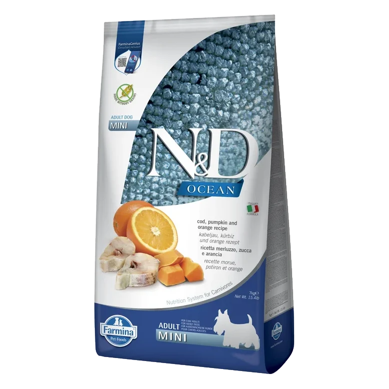 Farmina N&D dog OCEAN PUMPKIN (GF) adult mini, codfish & orange 7 kg