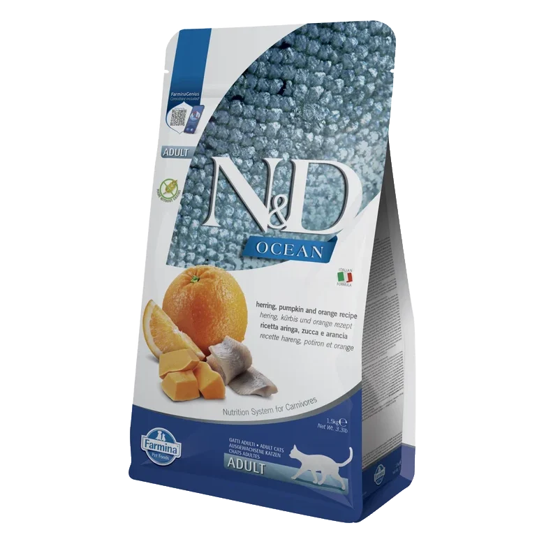 Farmina N&D cat OCEAN PUMPKIN (GF) adult, herring & orange 1,5 kg