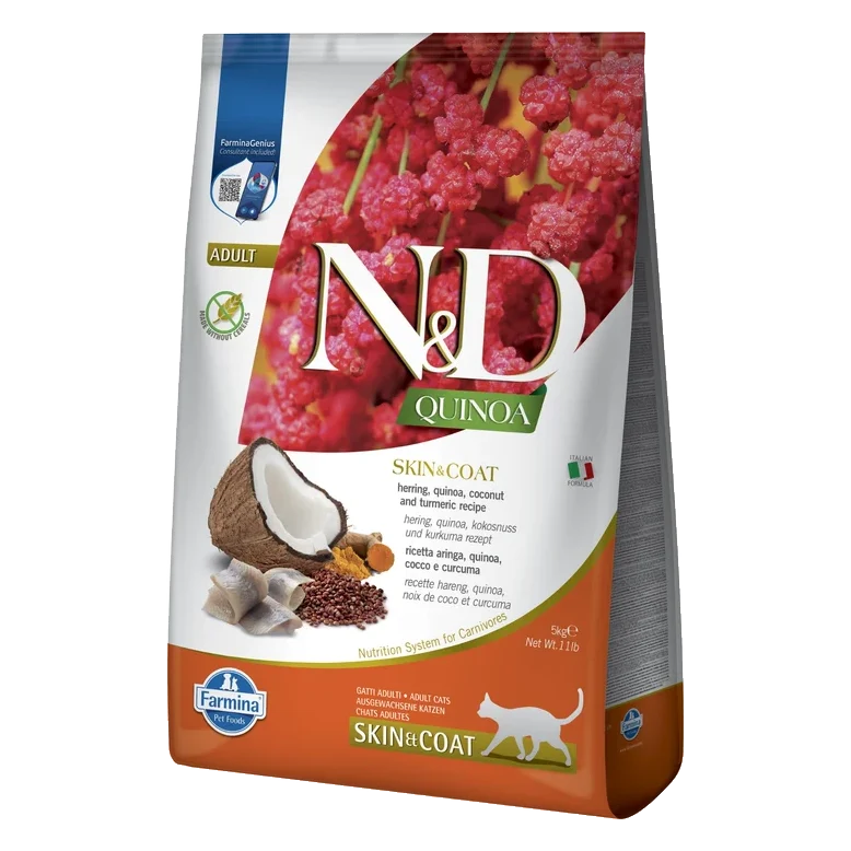 Farmina N&D cat QUINOA (GF) adult skin & coat herring 5 kg