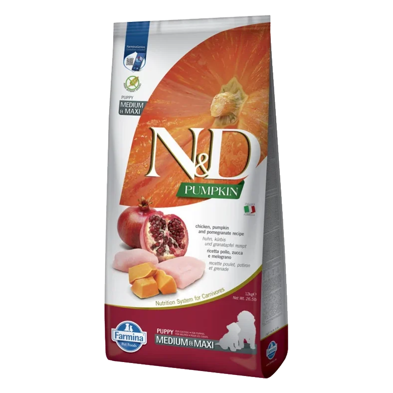 Farmina N&D dog PUMPKIN (GF) puppy medium & maxi, chicken & pomegranate 12 kg