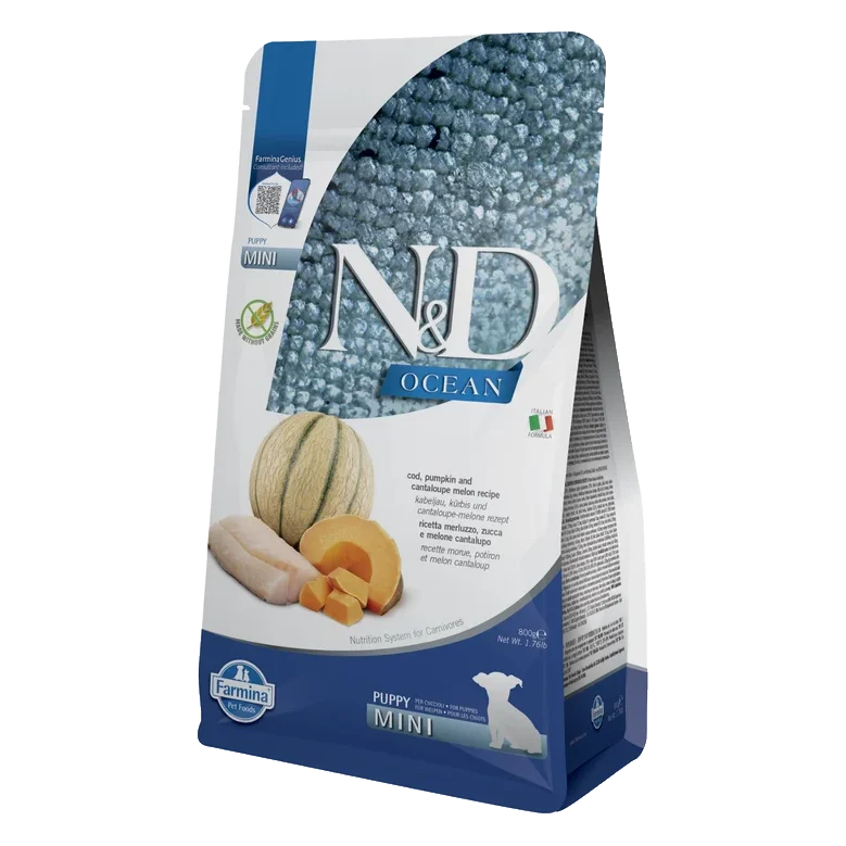 Farmina N&D dog OCEAN PUMPKIN (GF) puppy mini, cod & cantaloupe melon 0,8 kg