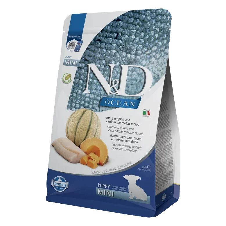 Farmina N&D dog OCEAN PUMPKIN (GF) puppy mini, cod & cantaloupe melon 2,5 kg