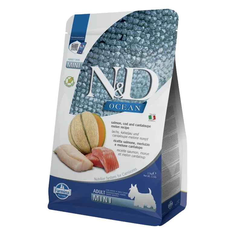 Farmina N&D dog OCEAN (GF) adult mini, salmon, cod & cantaloupe melon 2,5 kg