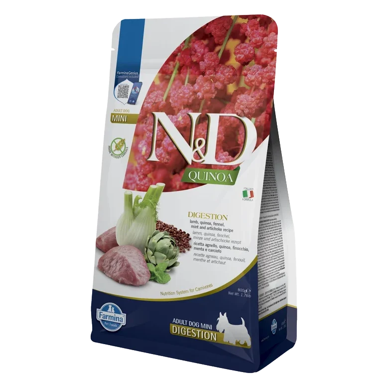 Farmina N&D dog QUINOA (GF) adult mini,digestion, lamb 0,8 kg