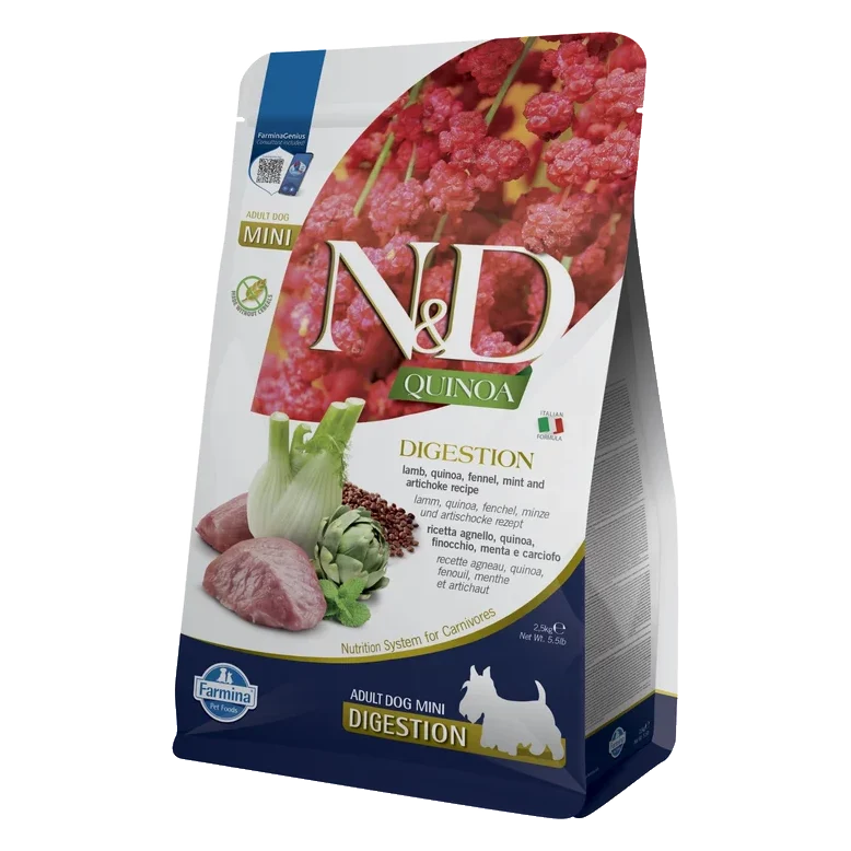 Farmina N&D dog QUINOA (GF) adult mini, digestion, lamb 2,5 kg