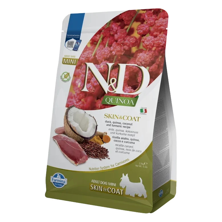 Farmina N&D dog QUINOA (GF) adult mini, skin & coat, duck & coconut 2,5 kg