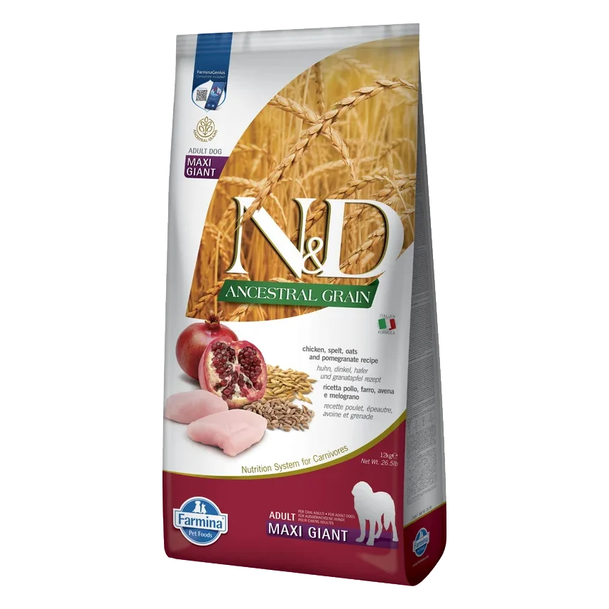 Farmina N&D dog AG adult giant maxi, chicken, spelt, oats & pomegranate 12 kg