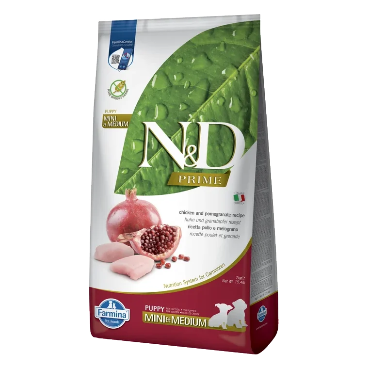 Farmina N&D dog PRIME (GF) puppy mini & medium, chicken & pomegranate 7 kg