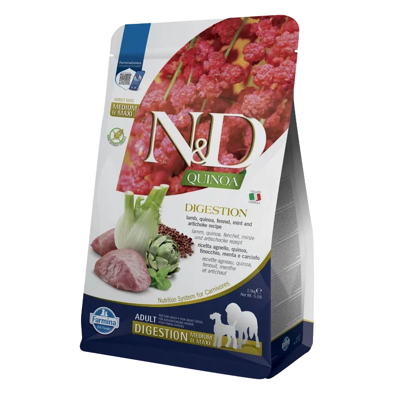 Farmina N&D dog QUINOA (GF) adult medium & maxi, digestion, lamb & fennel 2,5 kg