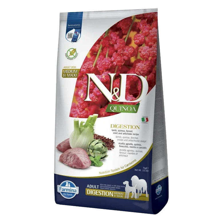 Farmina N&D dog QUINOA (GF) adult medium&maxi, digestion, lamb and fennel 7 kg