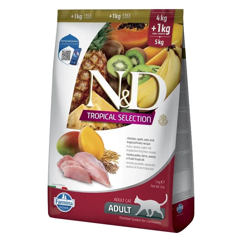 Farmina N&D cat TROPICAL SELECTION (AG) adult, chicken 4 + 1 kg