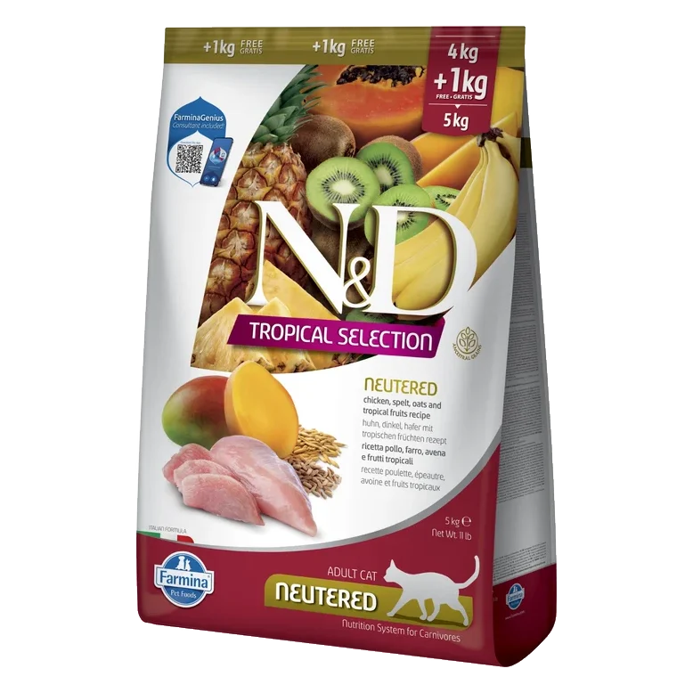 Farmina N&D cat TROPICAL SELECTION (AG) adult neutered, chicken 4+1 kg