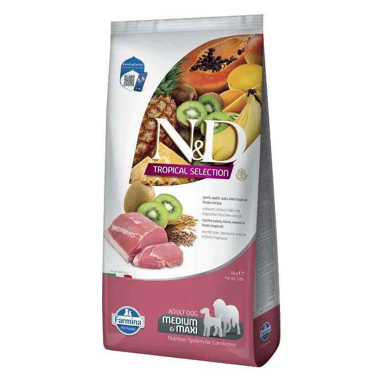 Farmina N&D dog TROPICAL SELECTION (AG) adult medium & maxi, pork 10 kg