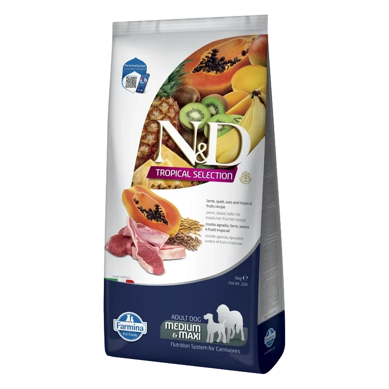 Farmina N&D dog TROPICAL SELECTION (AG) adult medium/maxu, lamb 10 kg