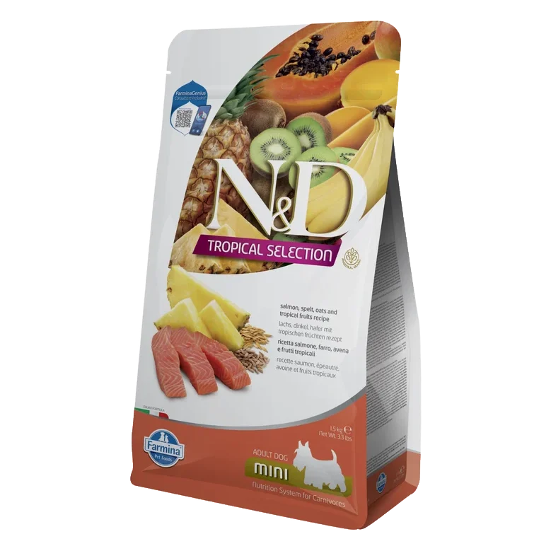 Farmina N&D dog TROPICAL SELECTION (AG) adult mini, salmon 1,5 kg