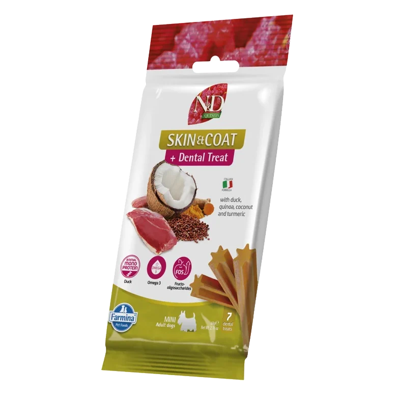 Pamlsok Farmina Quinoa Dog Skin Coat Duck Adult Mini 60g