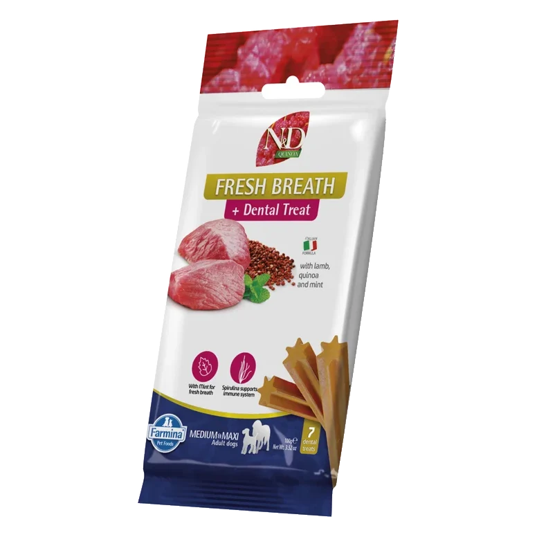 Pamlsok Farmina Quinoa Dog Fresh Breathe Adult medium & maxi 100g