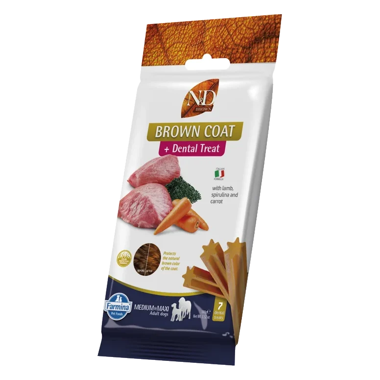 Pamlsok Farmina ND Brown Dog Lamb Potato Carrot Spirul Adult medium & maxi 100g