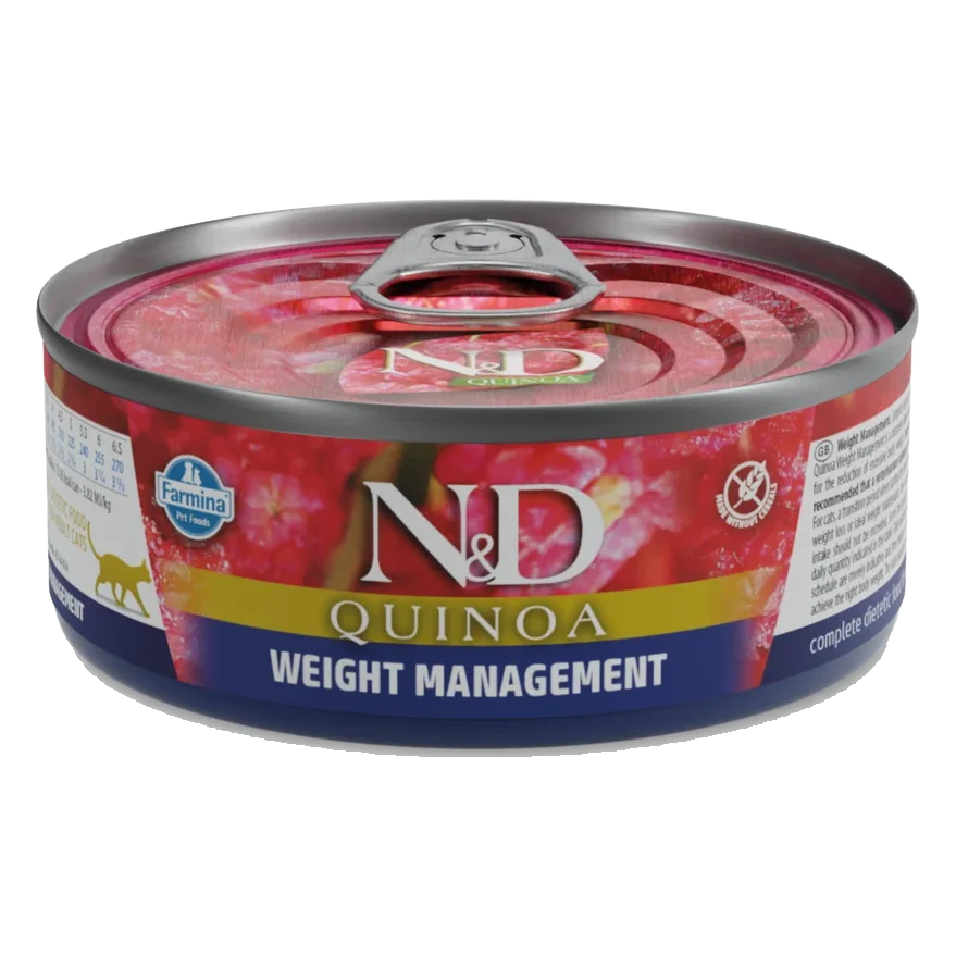 Farmina N&D cat QUINOA weight managment konzerva 80 g