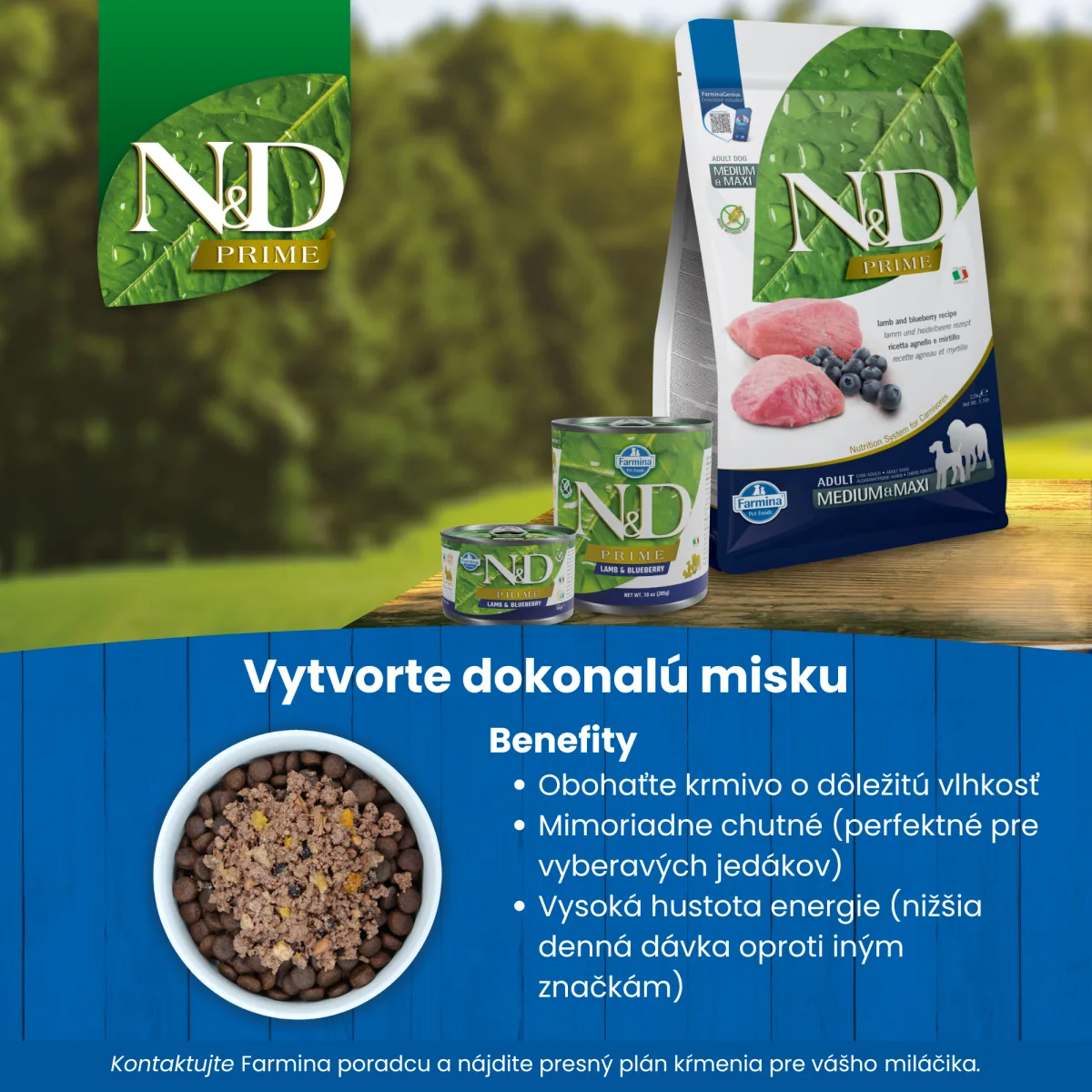 Farmina N&D dog PRIME lamb & blueberry konzerva 140 g