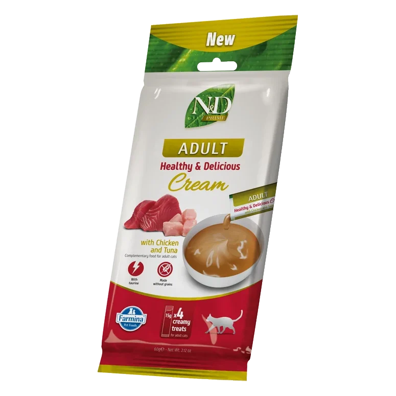 Pamlsok Farmina Creamy N&D Prime Cat with Chicken & Tuna Adult 60 g